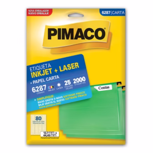 Etiqueta inkjet/laser carta 6287 com 25 folhas Pimaco