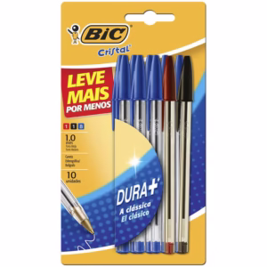 Caneta esferográfica Cristal 1.0 Cores Clássicas com 10 unidades Bic