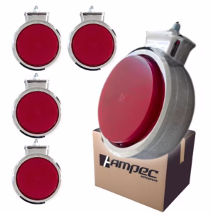 Kit 5 Lanterna Bojuda Foguinho Maria LED Cromada Vermelha