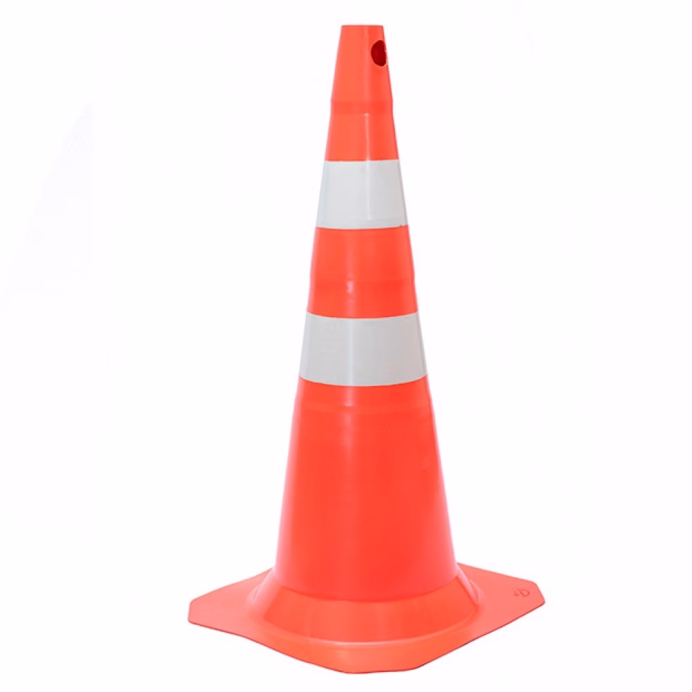 Cone para sinalização 50 cm com 2 faixas - RM-43 Multimarcas