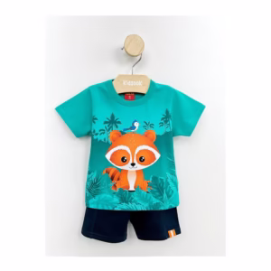 Conjunto Menino Camiseta e Bermuda Moletinho Guaxinim - Kyly