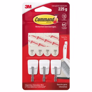 Gancho adesivo para utensílios Command branco mini 3 unid HB004819940 3M