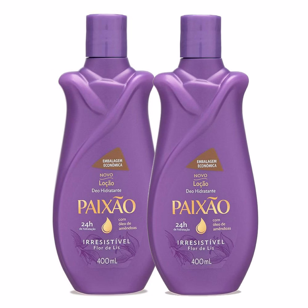 Kit 2 Hidratante Paixão Irresistível com Óleo de Amêndoas Ação Desodorante 400ml