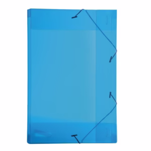 Pasta com aba elástico 1/2 ofício lombo 25mm Line transparente azul 0253.C Dello