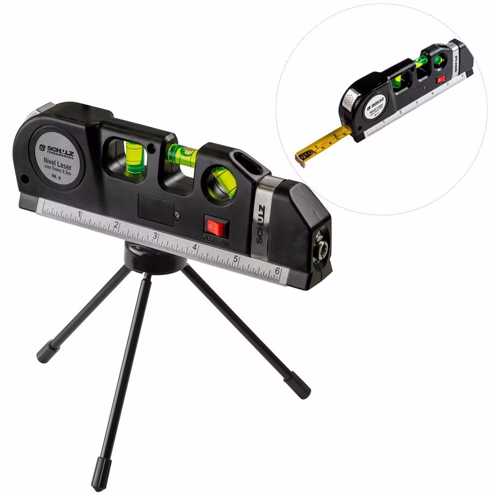 Nível a laser alcance de 6 metros com trena e tripé NL6 Schulz