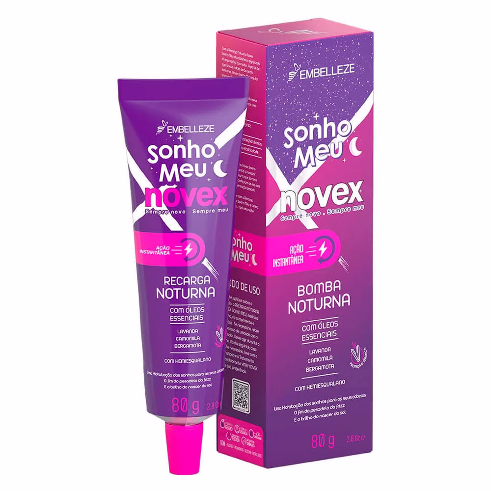 Máscara Capilar Novex Recarga Noturna Sonho Meu 80g