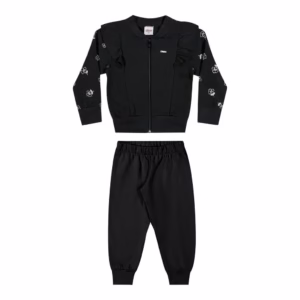 Conjunto Infantil Menina Com Babados Elian Preto