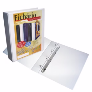 Fichário revestido com cristal oficio branco 60mm 3360BR com 4 argolas ACP