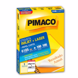 Etiqueta inkjet/laser carta 6185 com 100 folhas Pimaco