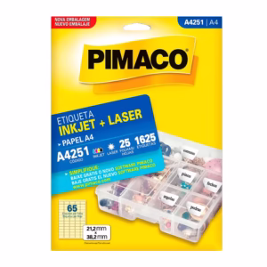 Etiqueta inkjet/laser A4251 com 25 folhas Pimaco