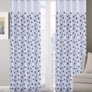 Cortina Voil Bordada Dupla Folhas Pretas 2,70X1,80 m Jolitex