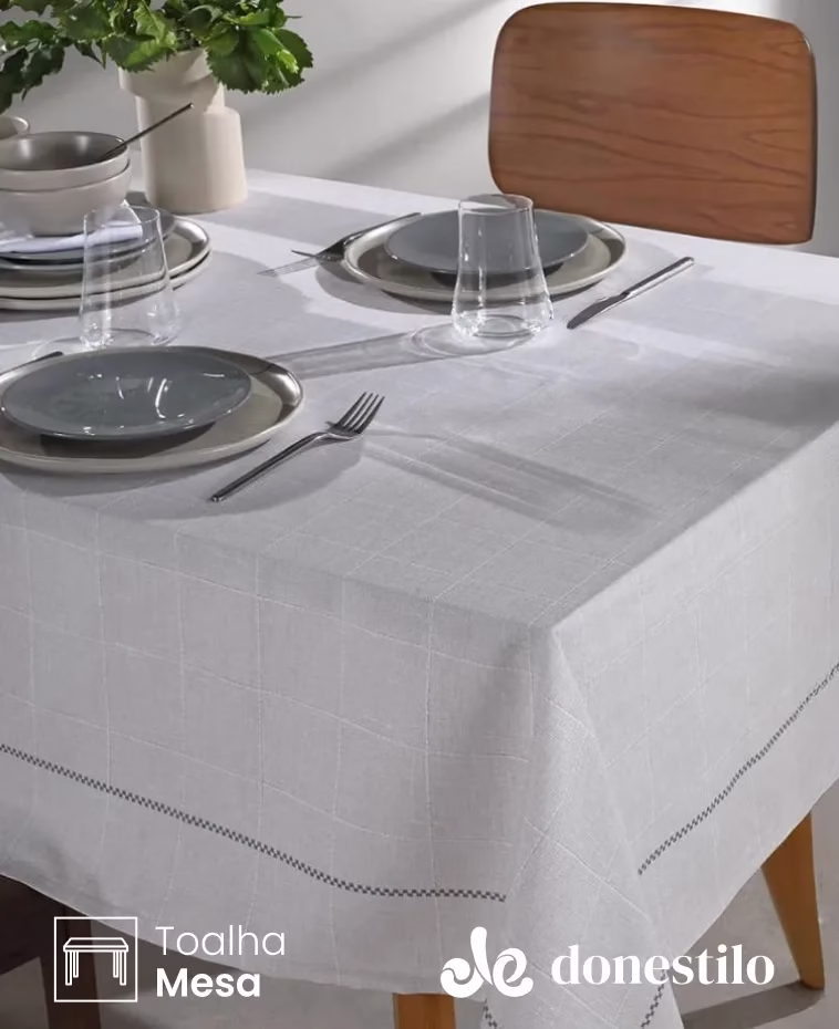 Toalha de Mesa Quadrada 8 lugares Iara 1,80X1,80 m Döhler