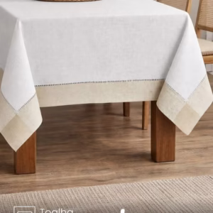 Toalha de Mesa Retangular 8 lugares Léia com Ponto D ajour 1,60X2,70 m Döhler