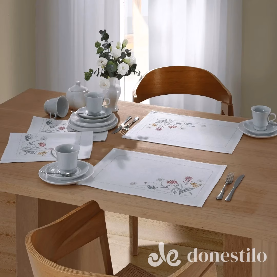 Jogo Americano Arabella Diana 4 peças 45X31 cm Döhler Jogo Americano Arabella Diana 4 peças 45X31 cm Döhler