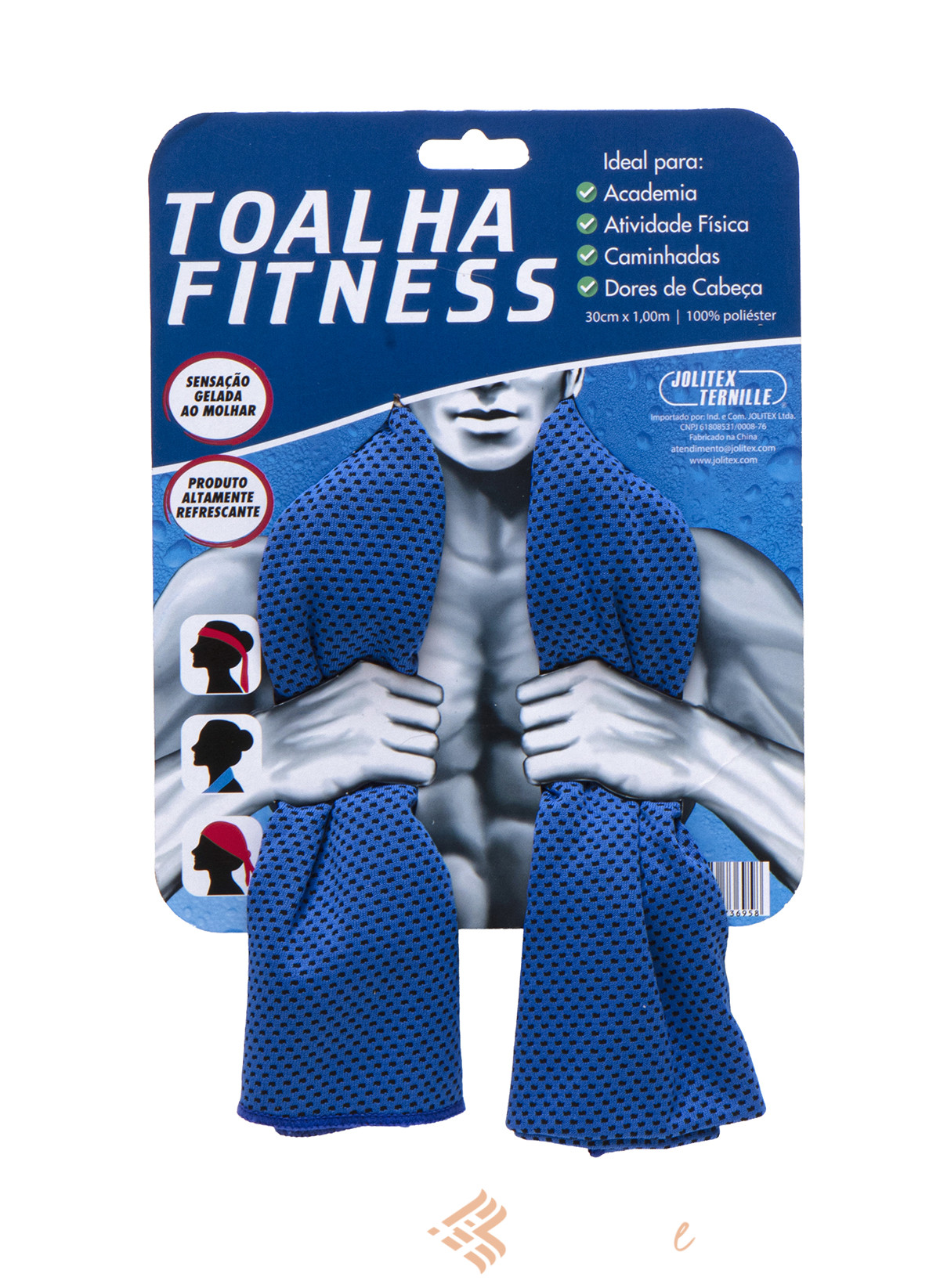 Toalha Fitness Refrescante 30X100 cm Jolitex