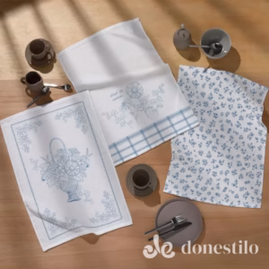 Pano de Copa Prata Floral Sereno 45X65 cm Döhler (1 peça)