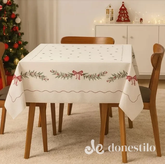 Toalha de Mesa Natal Döhler Clean Matisse Estampado medida 2,00X2,00m em Missão Velha CE