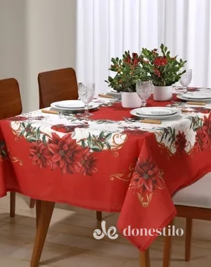 Toalha de Mesa Döhler Clean Renova Estampado Digital 1,40m x 2,10m Natal 122 em São Bento do Trairí RN