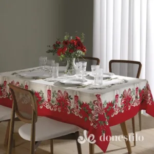 Toalha de Mesa Redonda Athenas Estampado 1,60m Natal 120 Döhler