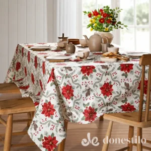 Toalha de Mesa Retangular Döhler Celebra Natal 128 1,60 x 2,70 m – 8 Lugares