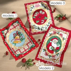 Pano de Copa Prata Estampado Döhler 45X65cm Natal 117