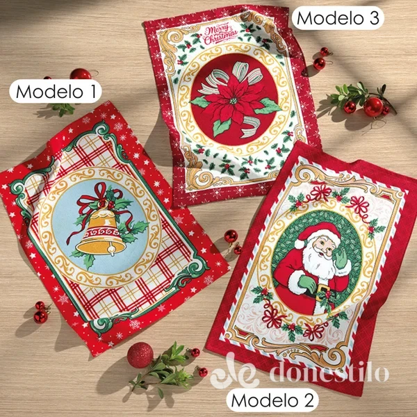Pano de Copa Prata Estampado Döhler 45X65cm Natal 117 Pano de Copa Prata Estampado Döhler 45X65cm Natal 117