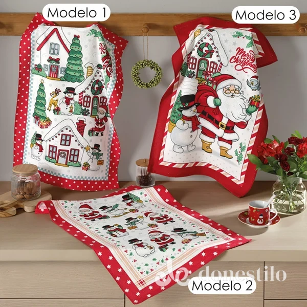Pano de Copa Prata Estampado Döhler 45X65cm Natal 118 Pano de Copa Prata Estampado Döhler 45X65cm Natal 118