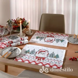 Jogo Americano Athenas Döhler 45×31 c/ 4 peças Natal 125