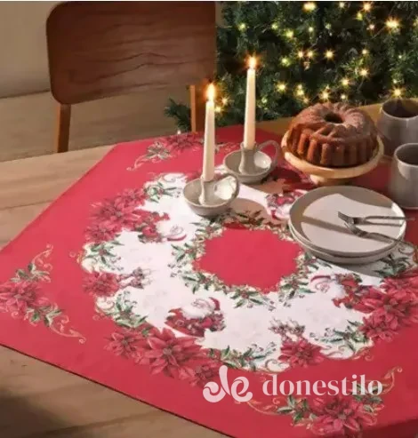 Toalha de Mesa Döhler Clean Renova Estampado Digital 78x78cm Natal 122 em São Bento do Trairí RN