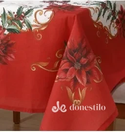 Toalha de Mesa Döhler Clean Renova Estampado Digital 1,60m x 2,70m Natal 122