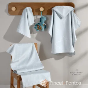 Toalha com Capuz Döhler Baby Star 90×70 cm para Pintar e Bordar à Máquina