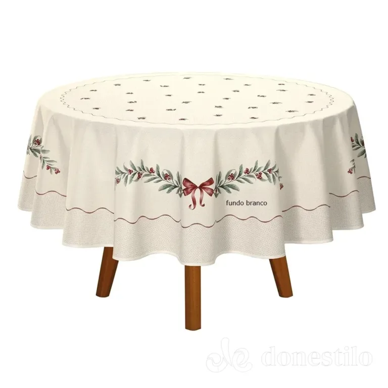 Toalha de Mesa Redonda Matisse 2,00m Natal 126D 8 lugares Döhler em Cuité PB