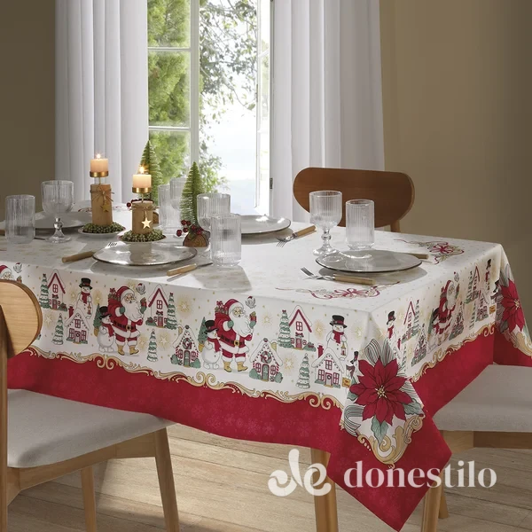 Toalha de Mesa Athenas Estampado 1,40m x 1,40m Natal 119 em Carvalhos MG